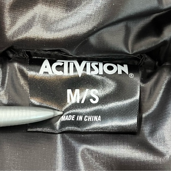 Activision Official Puffer Vest Mens Size Medium Black Full Zip Mock Neck - Picture 6 of 13